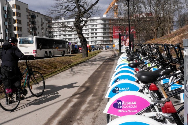 Lånecyklar i Liljeholmen