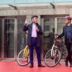 Film: Första turen med nyinvigda cykelhissen på kajen