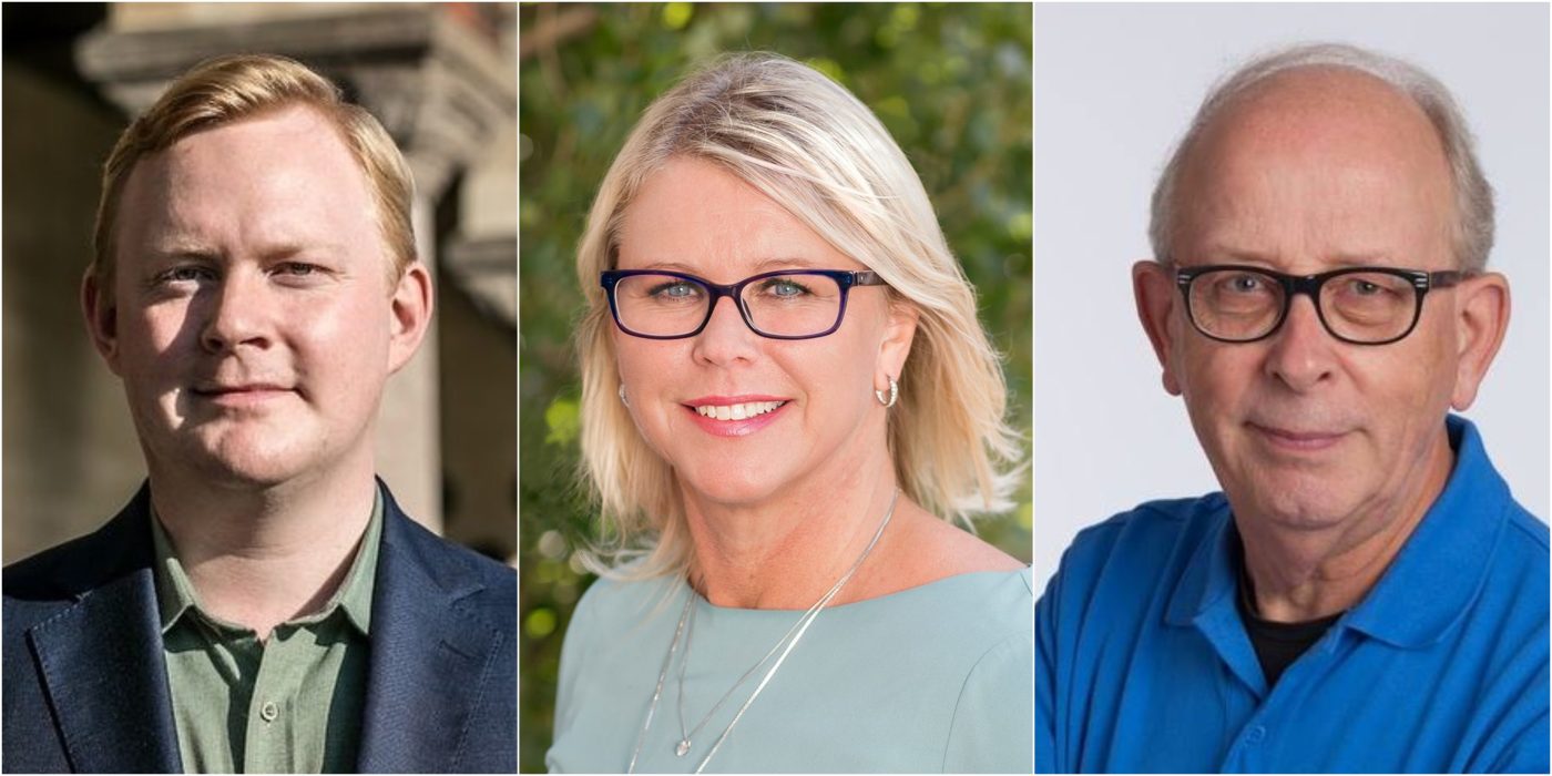 Kollage på Dennis Wedin (M), oppositionsråd. Susanne Sjöblom (M), ordförande i Hägerstensmoderaterna. Yngve R K Jönsson, ledamot i Hägerstensmoderaterna.