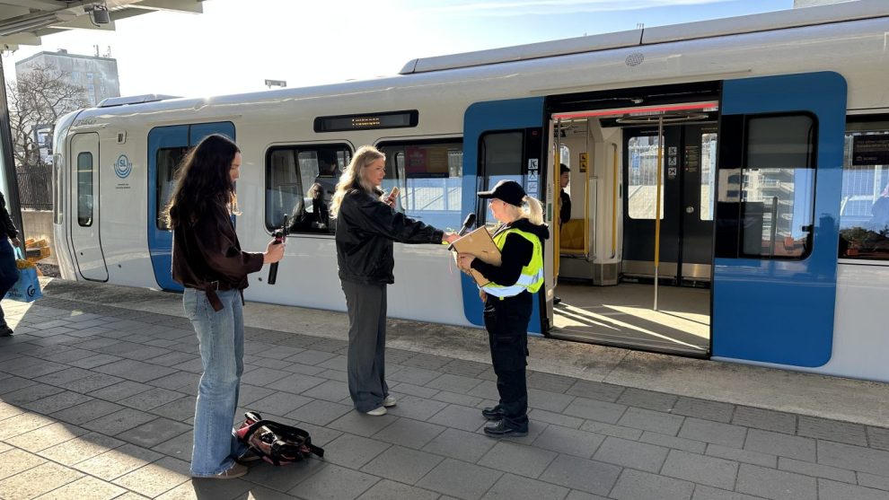 Christina Nordsten på perrongen.