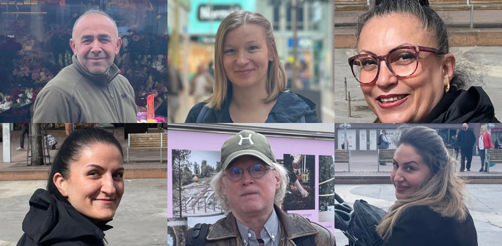 collage på sex stycken personer två män fyra kvinnor