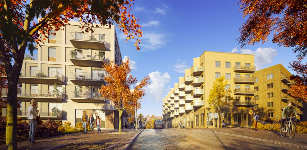 Stångholmsbacken 1 i Vårberg. Så som de är tänkt att det ska se ut efter nybyggnation.