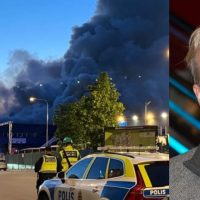 man brandrök kollage