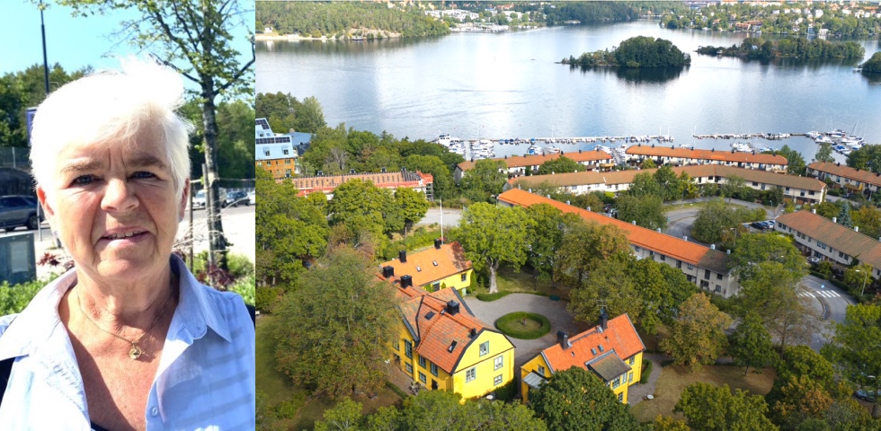 kvinna och flygfoto